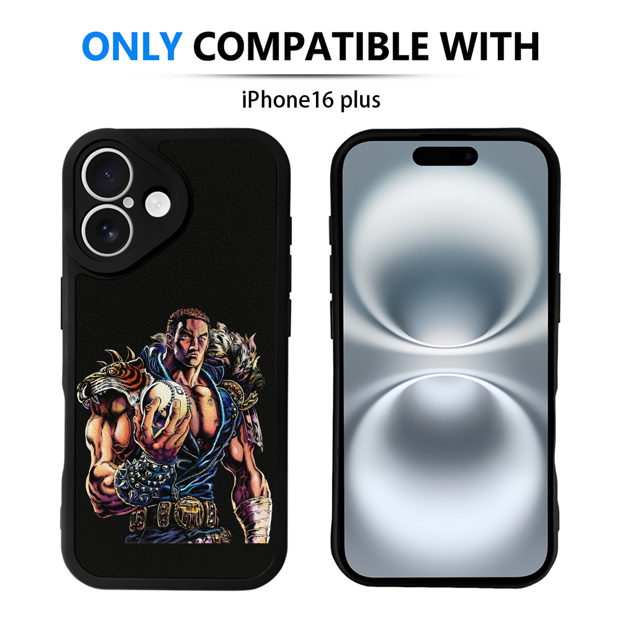 （画像用） 北斗の拳 Fist of the North Star 【iPhone 16シリーズ対応】シリコンスマホケース（レザー調） 材質：シリコン